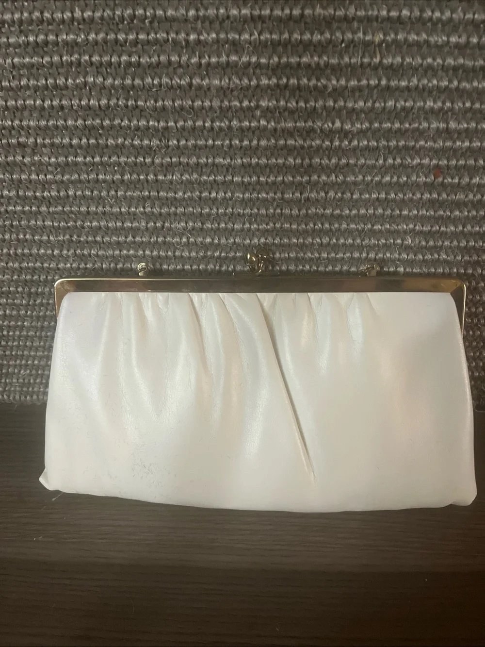 Classic White Evening Clutch with Gold Chain